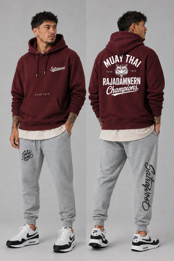 SATRAA - CHAMPION HOODIE BURGUNDY