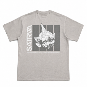 SATRAA - YAKI GREY OVERSIZED TEE