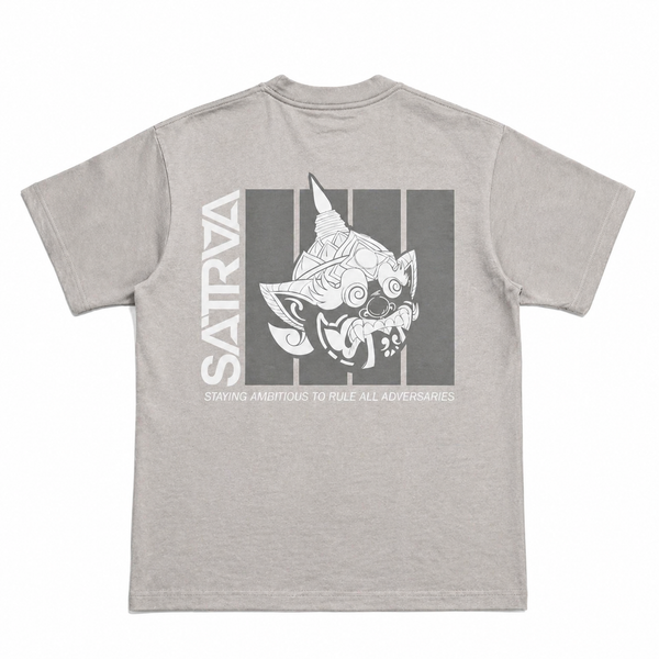 SATRAA - YAKI GREY OVERSIZED TEE