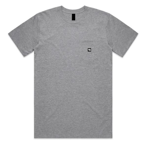 SATRAA- LOGO POCKET TEE HEATHER GREY