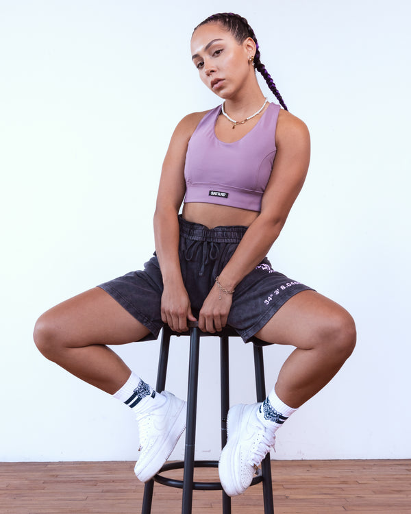 SATRAA - SIGNATURE SWEAT SHORTS VINTAGE BLACK - SATRAA