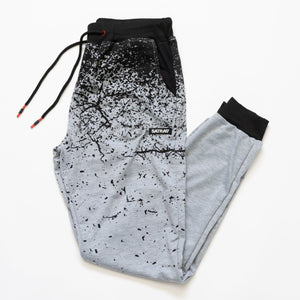 SATRAA - LOGO TWILL JOGGERS SPLATTER PANTS - SATRAA