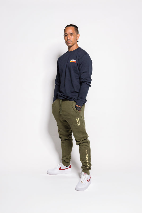 SATRAA - LOGO JOGGERS PANTS ARMY GREEN